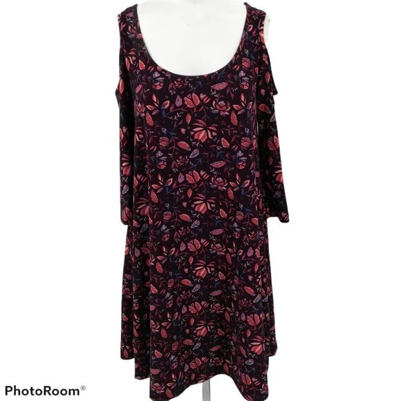 Mudd Cold Shoulder Floral Tunic Size M - Picture 2 of 12